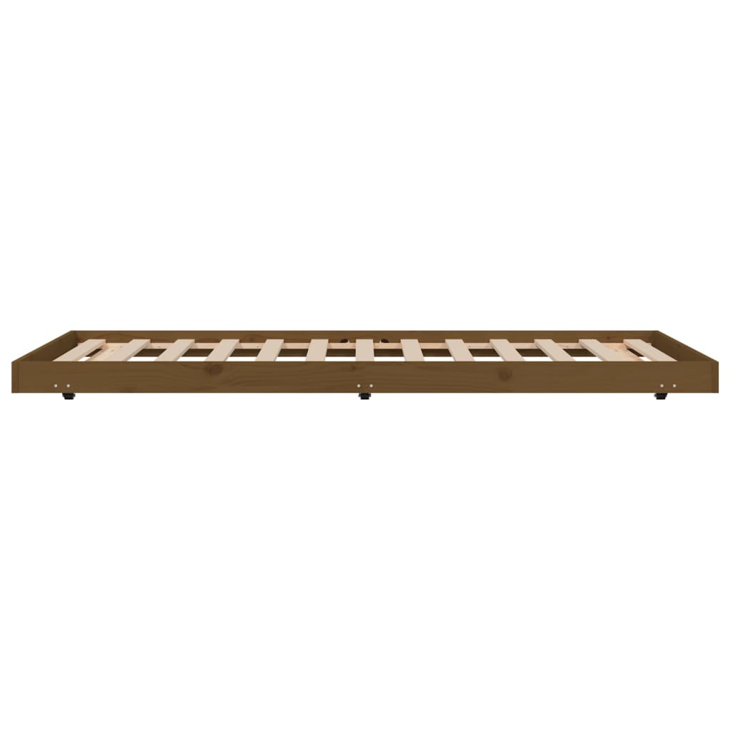 Πλαίσιο Κρεβατιού Καφέ Μελί 100 x 200 εκ. από Μασίφ Ξύλο Πεύκου