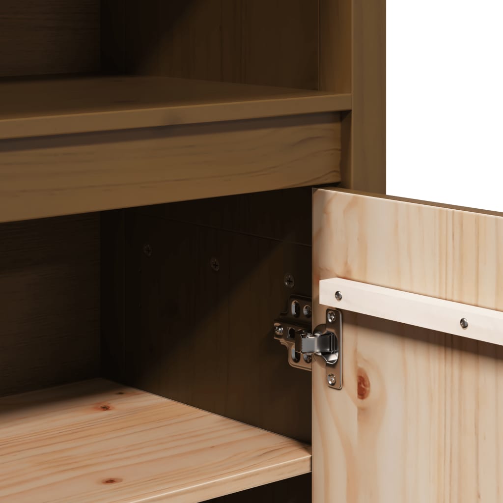 Ντουλάπι Ψηλό Καφέ Μέλι 80x35x154 εκ. από Μασίφ Ξύλο Πεύκου