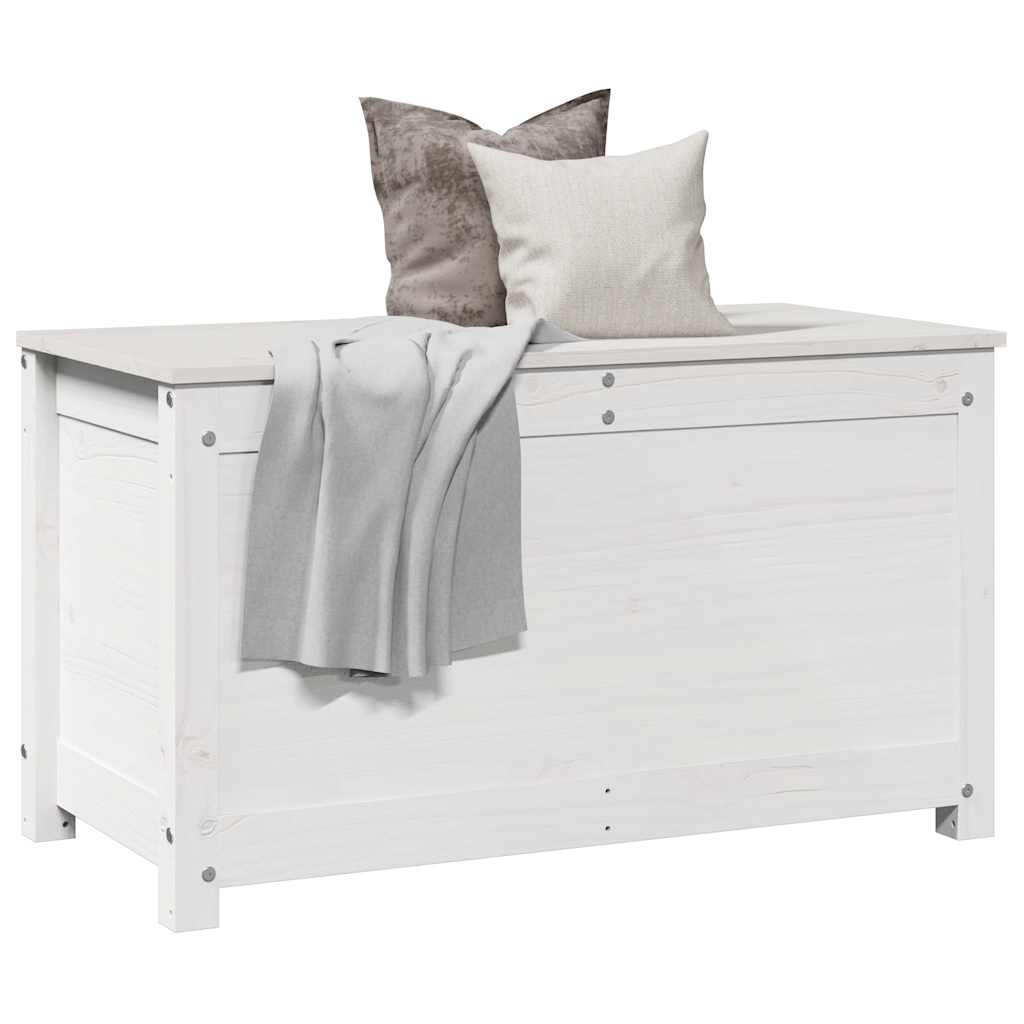 Κουτί Αποθήκευσης Λευκό 80x40x45,5 εκ από Μασίφ Ξύλο Πεύκου