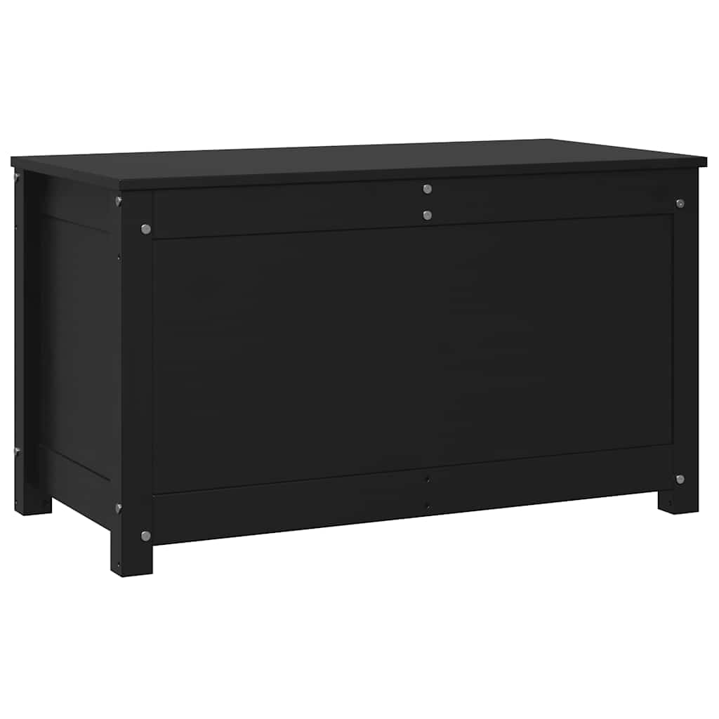 Κουτί Αποθήκευσης Μαύρο 80x40x45,5 εκ από Μασίφ Ξύλο Πεύκου