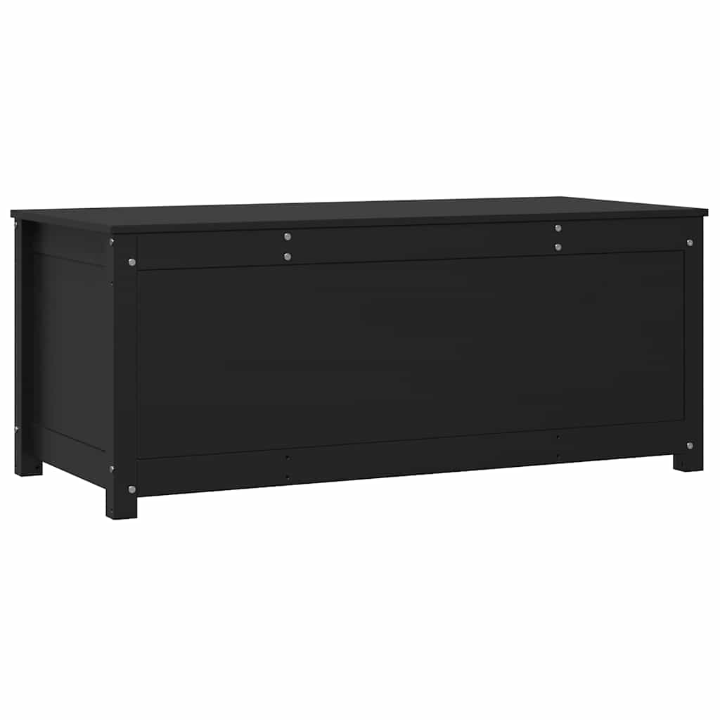 Κουτί Αποθήκευσης Μαύρο 110x50x45,5 εκ από Μασίφ Ξύλο Πεύκου