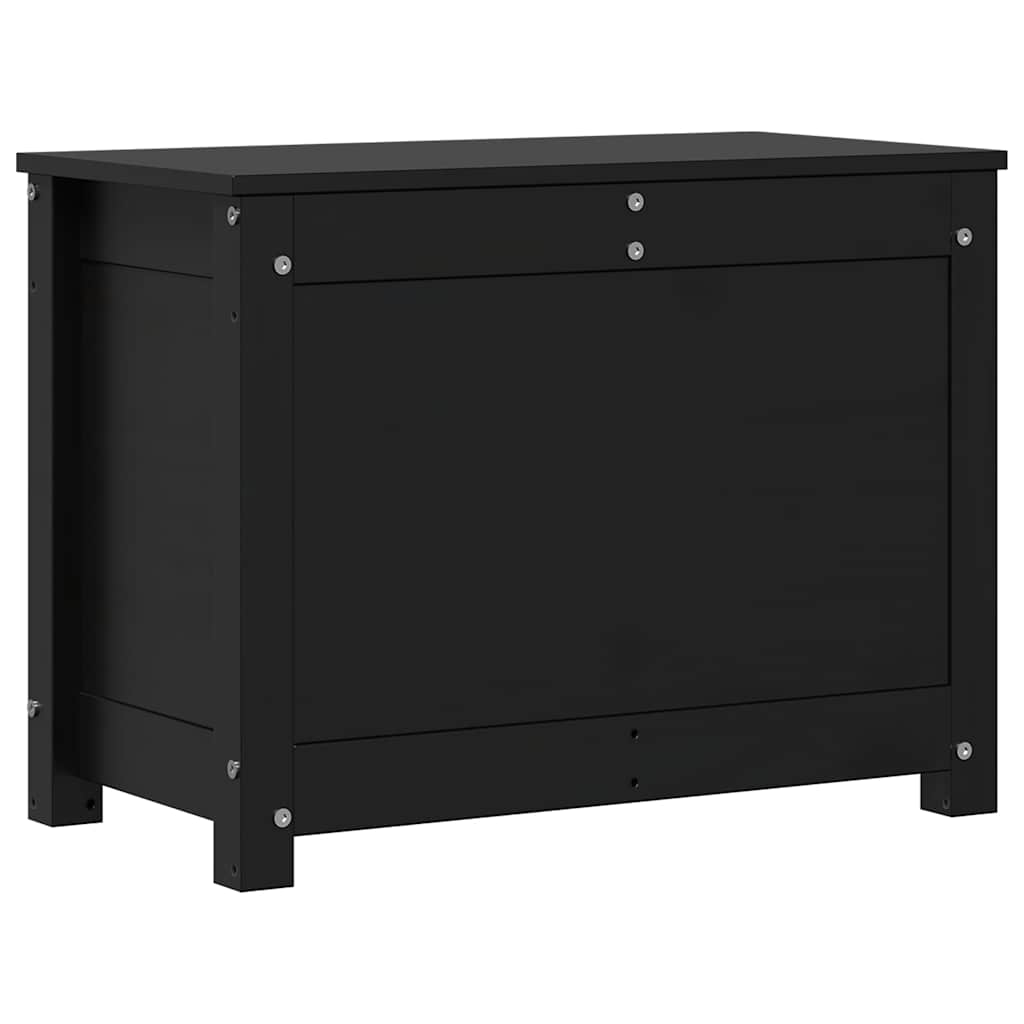 Κουτί Αποθήκευσης Μαύρο 60x32x45,5 εκ από Μασίφ Ξύλο Πεύκου