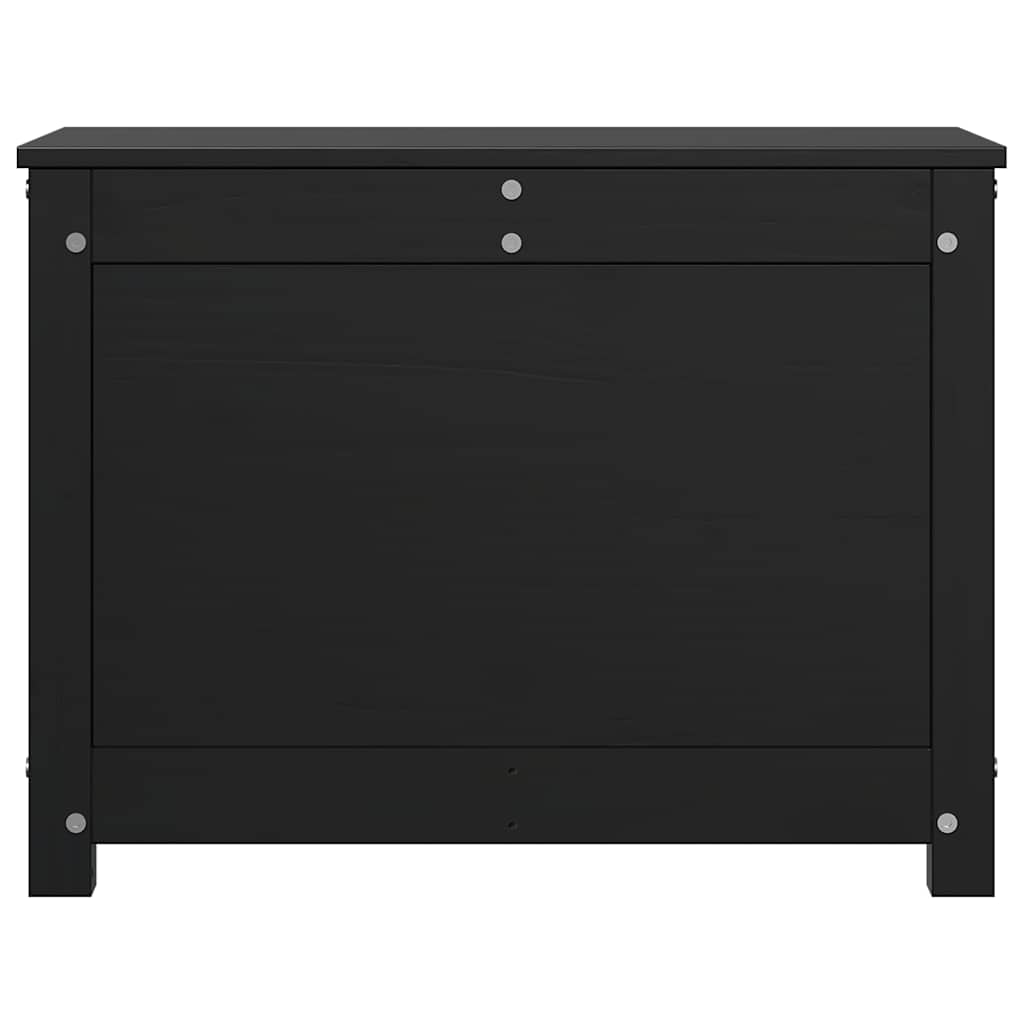 Κουτί Αποθήκευσης Μαύρο 60x32x45,5 εκ από Μασίφ Ξύλο Πεύκου