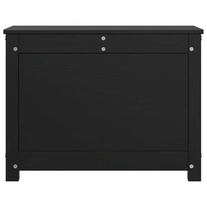 Κουτί Αποθήκευσης Μαύρο 60x32x45,5 εκ από Μασίφ Ξύλο Πεύκου