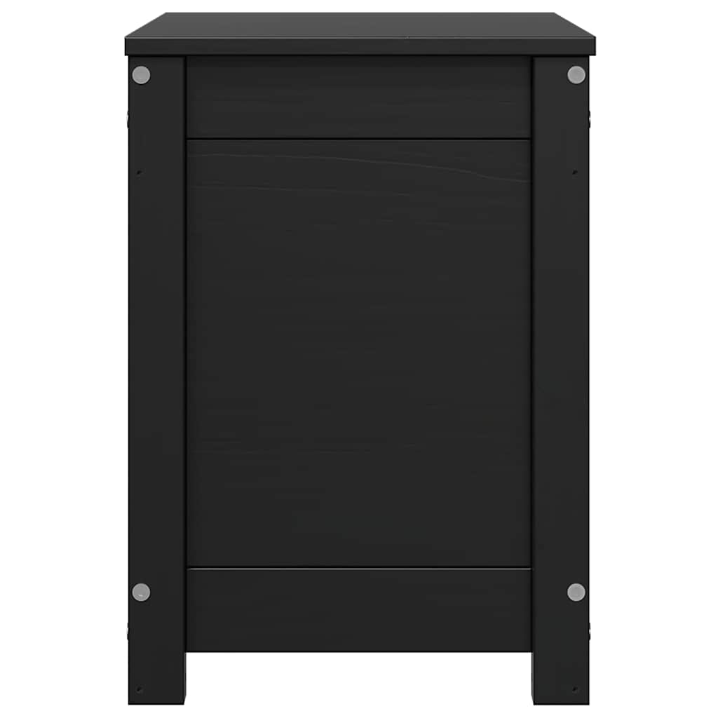 Κουτί Αποθήκευσης Μαύρο 60x32x45,5 εκ από Μασίφ Ξύλο Πεύκου