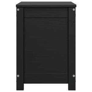 Κουτί Αποθήκευσης Μαύρο 60x32x45,5 εκ από Μασίφ Ξύλο Πεύκου