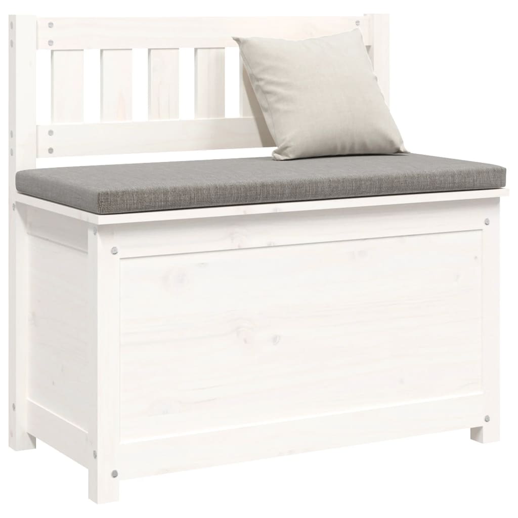 Παγκάκι Λευκό 80 x 41 x 77 εκ. από Μασίφ Ξύλο Πεύκου - Pakobazaar