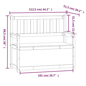 Παγκάκι Γκρι 112,5x51,5x96,5 εκ. από Μασίφ Ξύλο Πεύκου - Pakobazaar