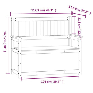 Παγκάκι Μελί Καφέ 112,5 x 51,5 x 96,5 εκ. από Μασίφ Ξύλο Πεύκου - Pakobazaar