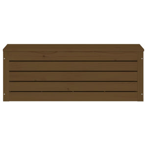 Κουτί Αποθήκευσης Καφέ Μελί 89x36,5x33 εκ. Μασίφ Ξύλο Πεύκου
