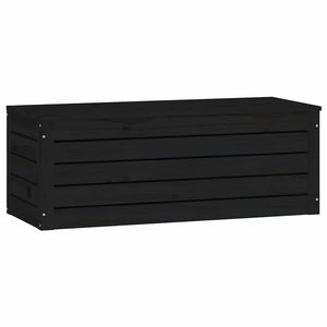Κουτί Αποθήκευσης Μαύρα 89x36,5x33 εκ. Μασίφ Ξύλο Πεύκου