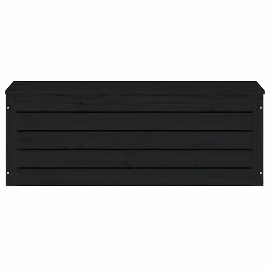 Κουτί Αποθήκευσης Μαύρα 89x36,5x33 εκ. Μασίφ Ξύλο Πεύκου