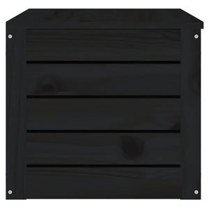 Κουτί Αποθήκευσης Μαύρα 89x36,5x33 εκ. Μασίφ Ξύλο Πεύκου