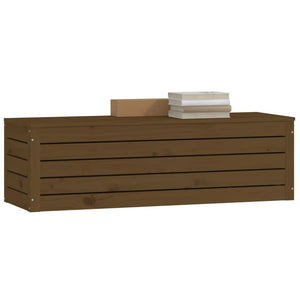 Κουτί Αποθήκευσης Καφέ Μελί 109x36,5x33 εκ. Μασίφ Ξύλο Πεύκου
