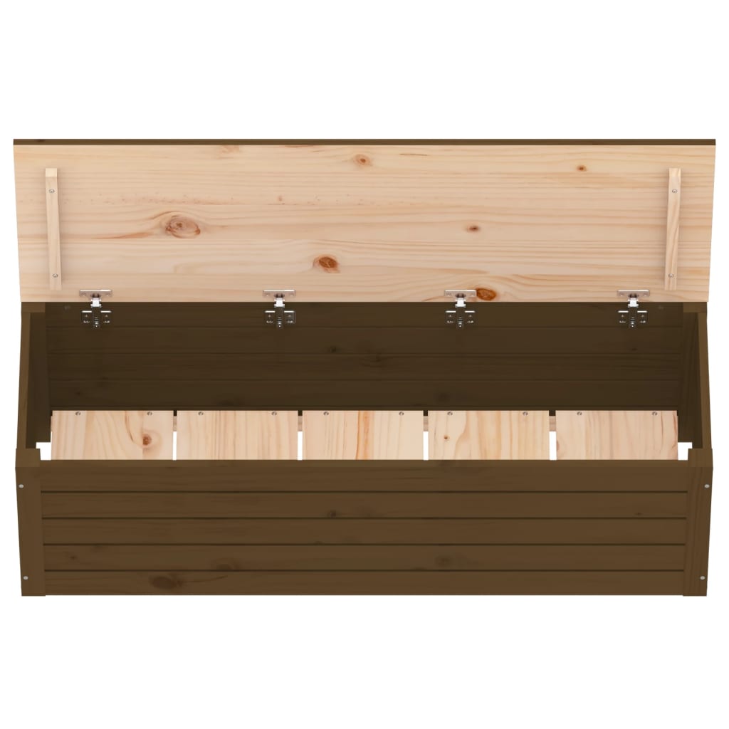 Κουτί Αποθήκευσης Καφέ Μελί 109x36,5x33 εκ. Μασίφ Ξύλο Πεύκου