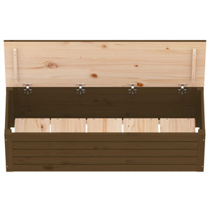 Κουτί Αποθήκευσης Καφέ Μελί 109x36,5x33 εκ. Μασίφ Ξύλο Πεύκου