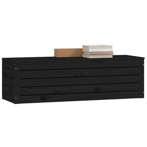 Κουτί Αποθήκευσης Μαύρα 109x36,5x33 εκ. Μασίφ Ξύλο Πεύκου - Pakobazaar