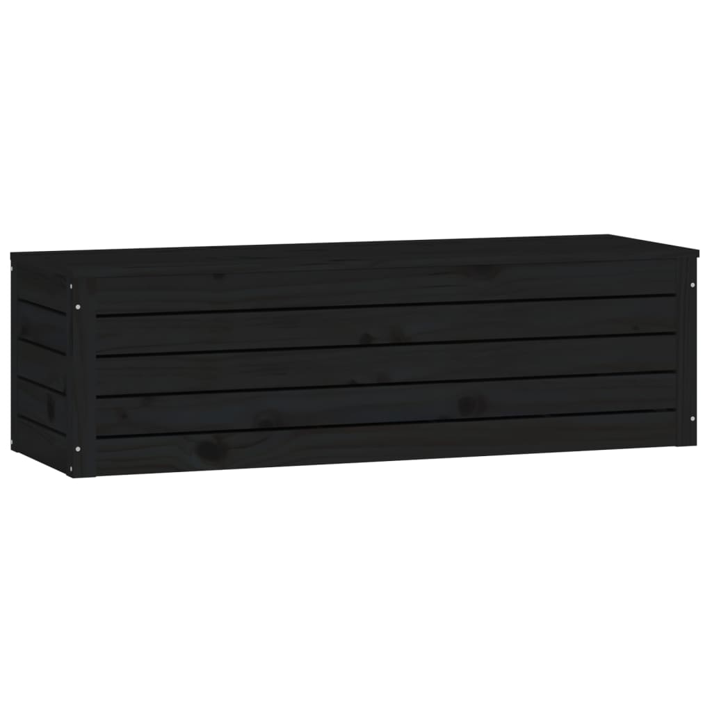 Κουτί Αποθήκευσης Μαύρα 109x36,5x33 εκ. Μασίφ Ξύλο Πεύκου - Pakobazaar