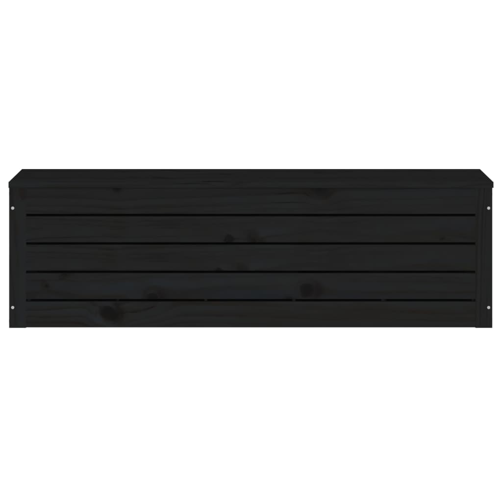 Κουτί Αποθήκευσης Μαύρα 109x36,5x33 εκ. Μασίφ Ξύλο Πεύκου - Pakobazaar