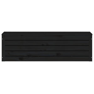 Κουτί Αποθήκευσης Μαύρα 109x36,5x33 εκ. Μασίφ Ξύλο Πεύκου - Pakobazaar