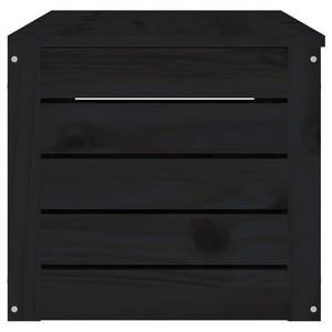 Κουτί Αποθήκευσης Μαύρα 109x36,5x33 εκ. Μασίφ Ξύλο Πεύκου - Pakobazaar