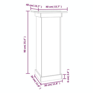 Βάση Λουλουδιών Γκρι 40x40x90 εκ. από Μασίφ Ξύλο Πεύκου - Pakobazaar