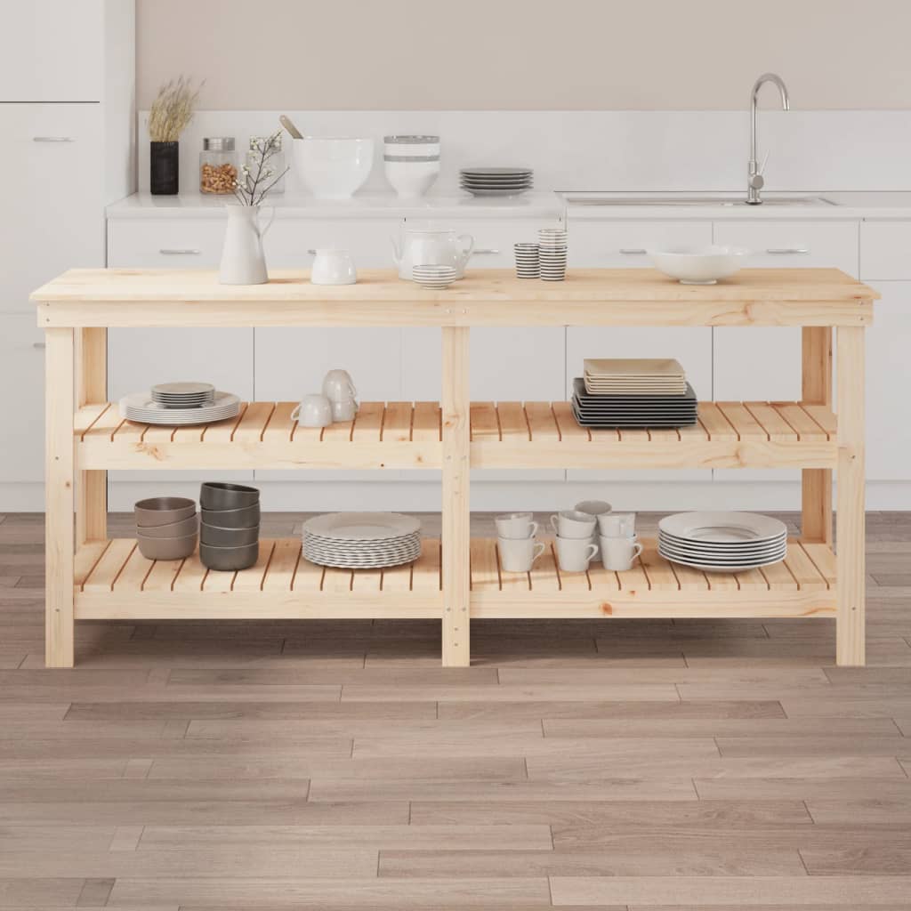 Πάγκος Εργασίας 181 x 50 x 80 εκ. από Μασίφ Ξύλο Πεύκου - Pakobazaar