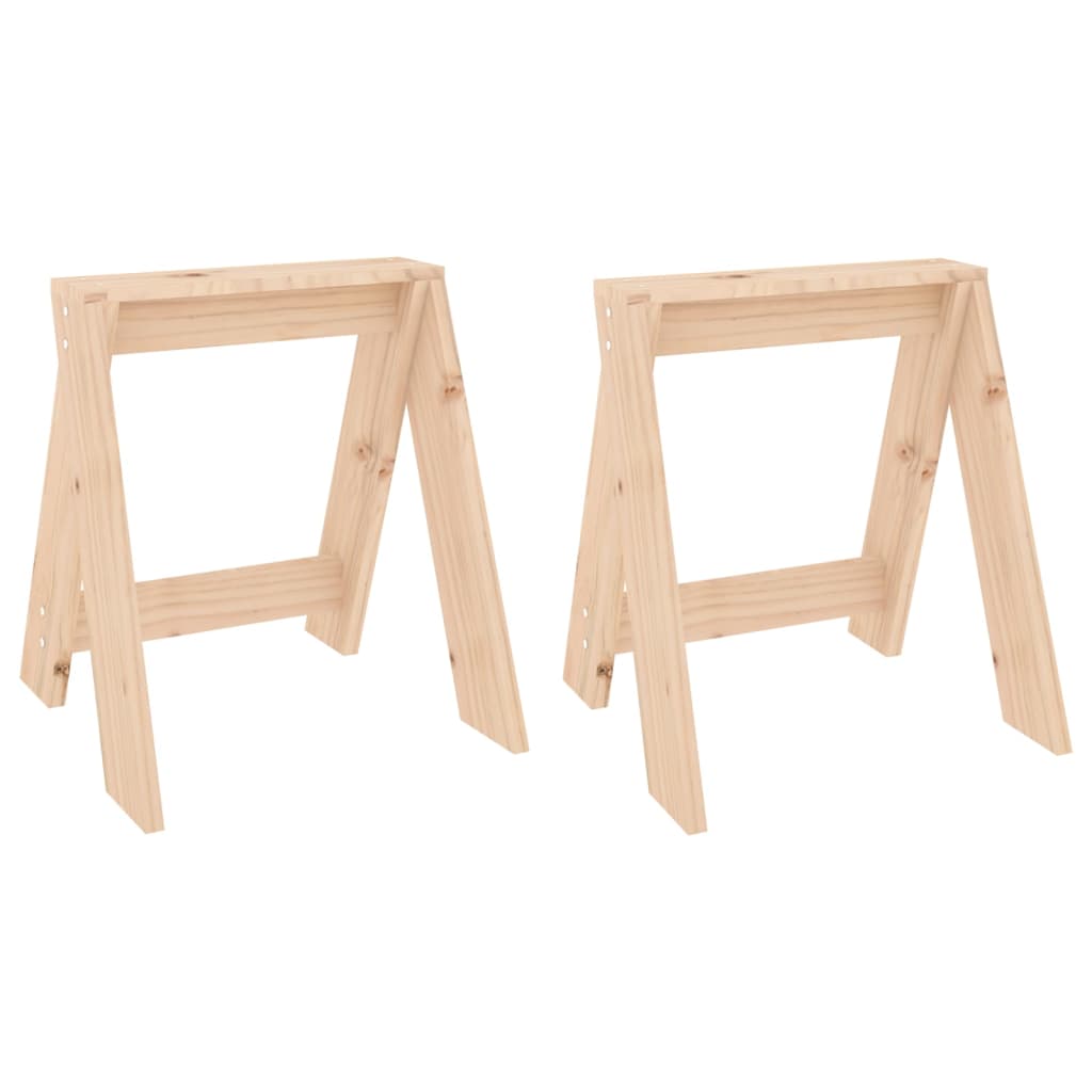 Σκαμπό 2 τεμ. 40 x 40 x 45 εκ. από Μασίφ Ξύλο Πεύκου - Pakobazaar
