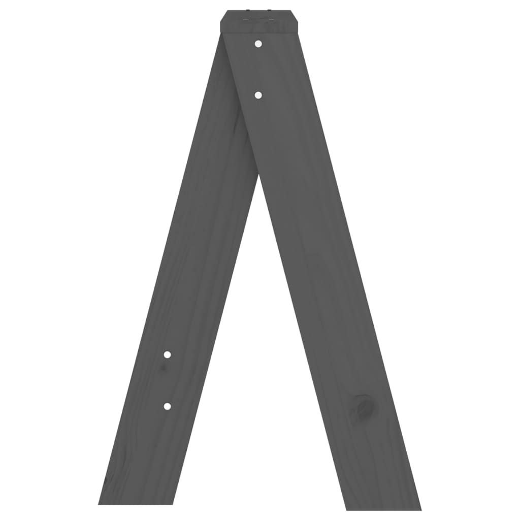 Σκαμπό 2 Τεμ. Γκρι 40x40x60 εκ. από Μασίφ Ξύλο Πεύκου - Pakobazaar