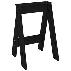 Σκαμπό 2 Τεμ. Μαύρα 40x40x60 εκ. από Μασίφ Ξύλο Πεύκου - Pakobazaar