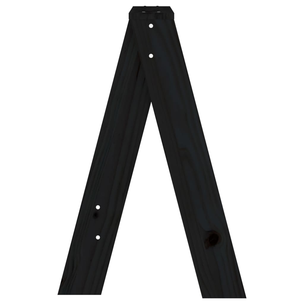 Σκαμπό 2 Τεμ. Μαύρα 40x40x60 εκ. από Μασίφ Ξύλο Πεύκου - Pakobazaar