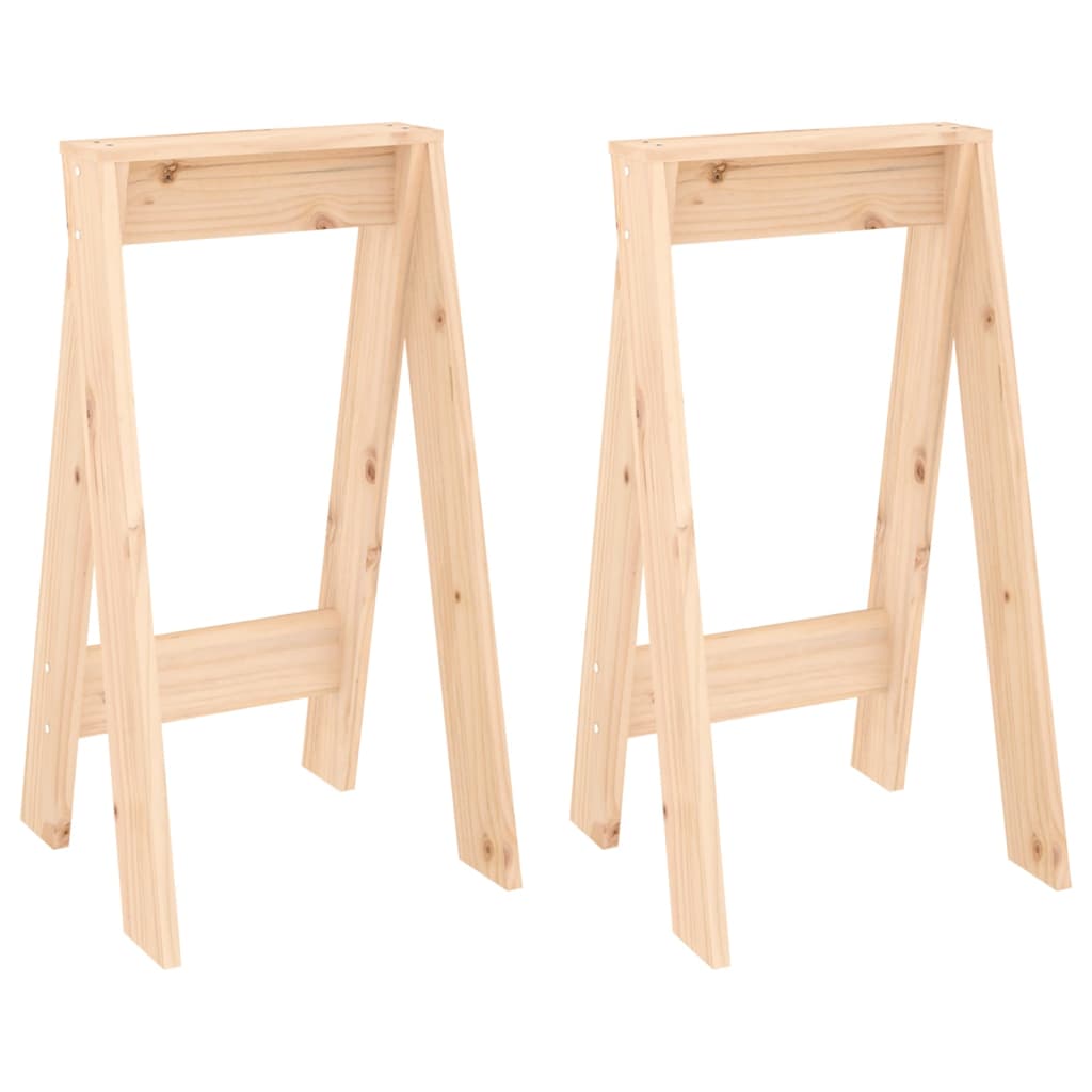 Σκαμπό 2 τεμ. 40 x 40 x 75 εκ. από Μασίφ Ξύλο Πεύκου - Pakobazaar