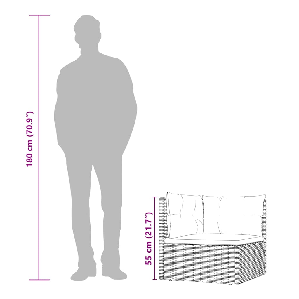 Σαλόνι Κήπου με Μαξιλάρια 2 Τεμαχίων Γκρι από Συνθετικό Ρατάν