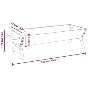 Δίσκος Μπάρμπεκιου Ασημί 118x42x30,5 εκ. από Ανοξείδωτο Ατσάλι - Pakobazaar