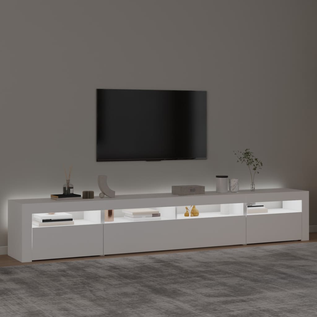 Έπιπλο Τηλεόρασης με LED Λευκό 240x35x40 εκ.