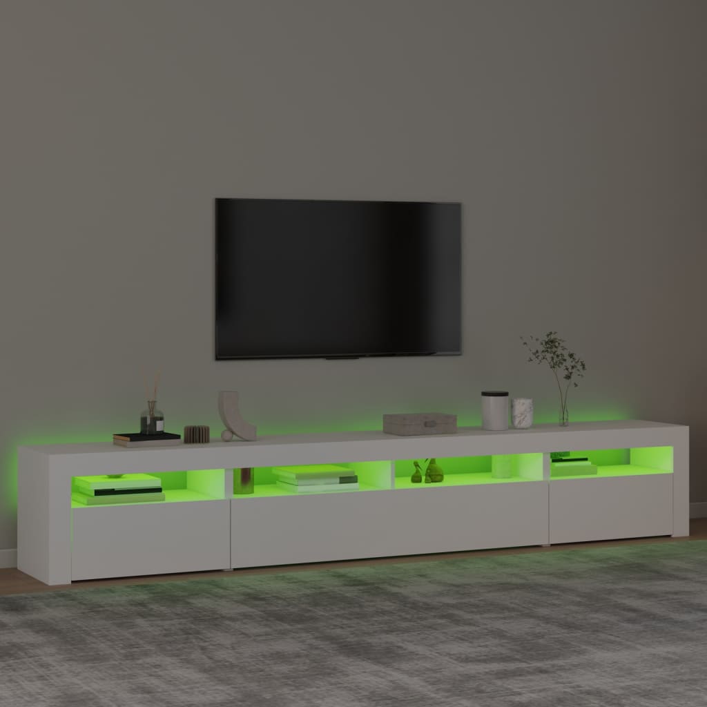 Έπιπλο Τηλεόρασης με LED Λευκό 240x35x40 εκ.