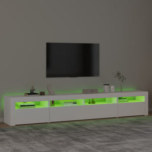 Έπιπλο Τηλεόρασης με LED Λευκό 240x35x40 εκ.