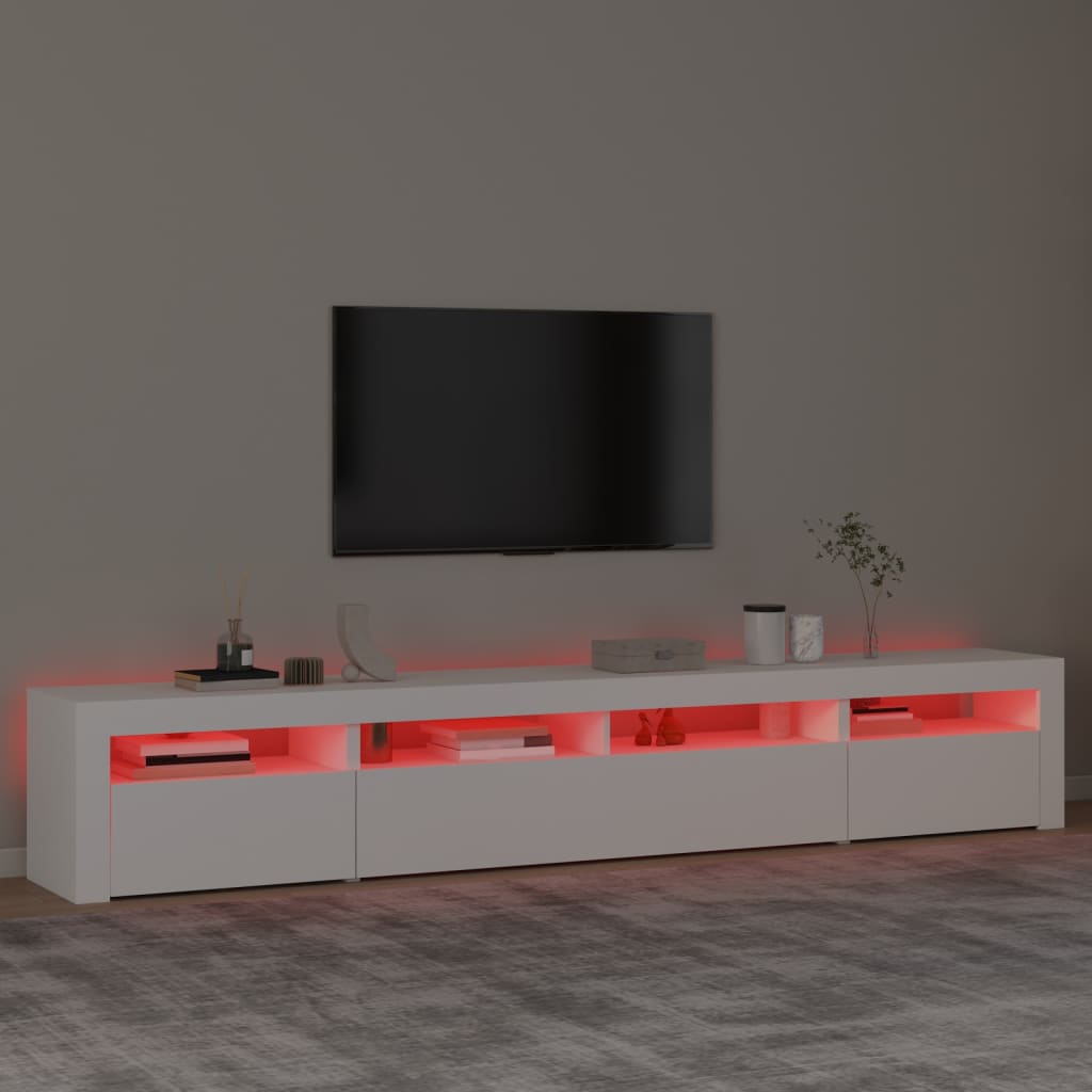 Έπιπλο Τηλεόρασης με LED Λευκό 240x35x40 εκ.