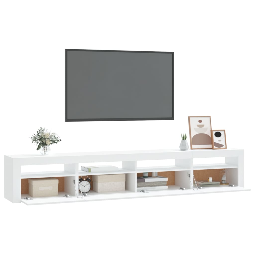 Έπιπλο Τηλεόρασης με LED Λευκό 240x35x40 εκ.