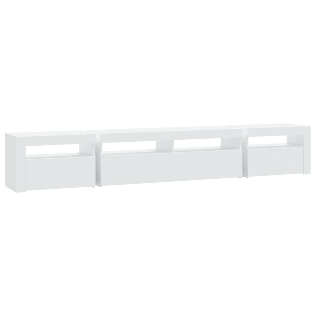 Έπιπλο Τηλεόρασης με LED Λευκό 240x35x40 εκ.