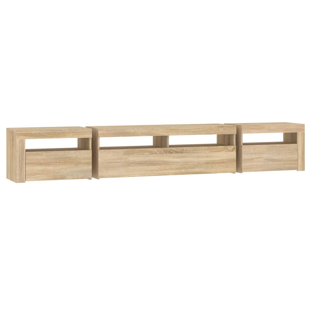 Έπιπλο Τηλεόρασης με LED Sonoma Δρυς 240 x 35 x 40 εκ.