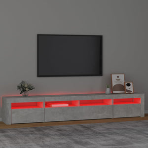 Έπιπλο Τηλεόρασης με LED Γκρι Σκυροδέματος 240 x 35 x 40 εκ.