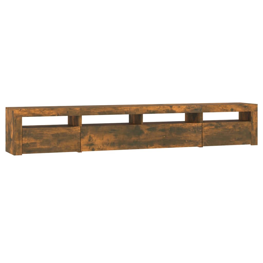 Έπιπλο Τηλεόρασης με LED Καπνιστή Δρυς 240x35x40 εκ.