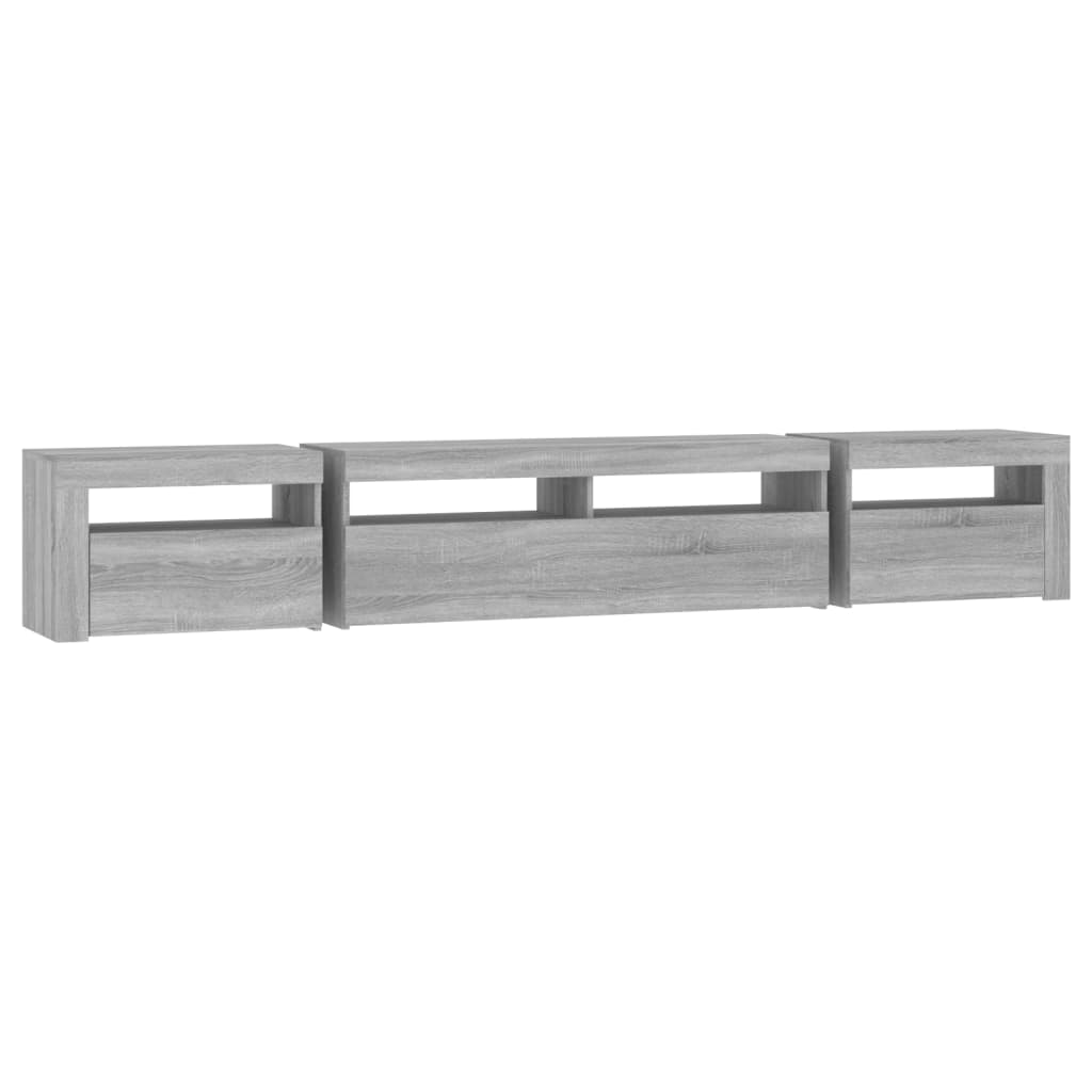 Έπιπλο Τηλεόρασης με LED Γκρι Sonoma 240x35x40 εκ. - Pakobazaar
