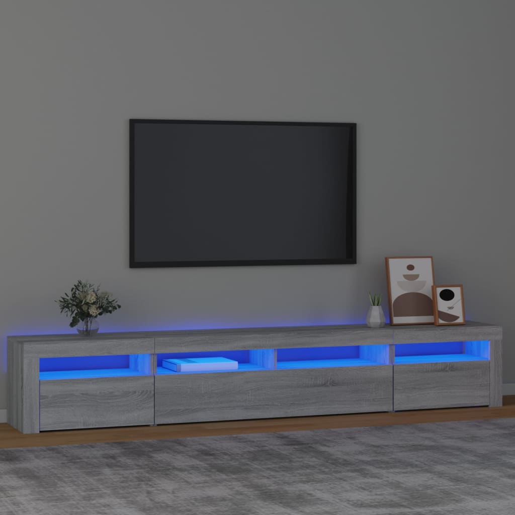 Έπιπλο Τηλεόρασης με LED Γκρι Sonoma 240x35x40 εκ. - Pakobazaar