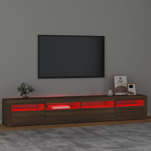 Έπιπλο Τηλεόρασης με LED Καφέ Δρυς 240x35x40 εκ.