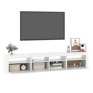 Έπιπλο Τηλεόρασης με LED Λευκό 210x35x40 εκ.