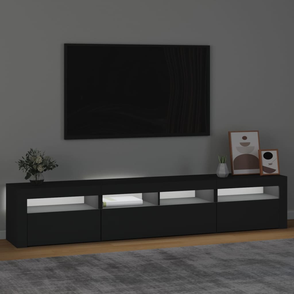 Έπιπλο Τηλεόρασης με LED Μαύρο 210x35x40 εκ.