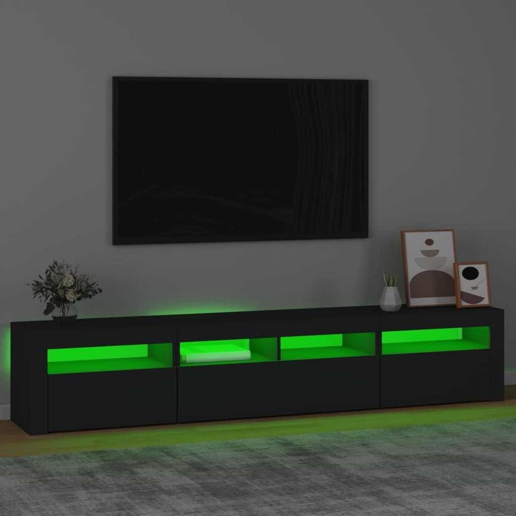 Έπιπλο Τηλεόρασης με LED Μαύρο 210x35x40 εκ.