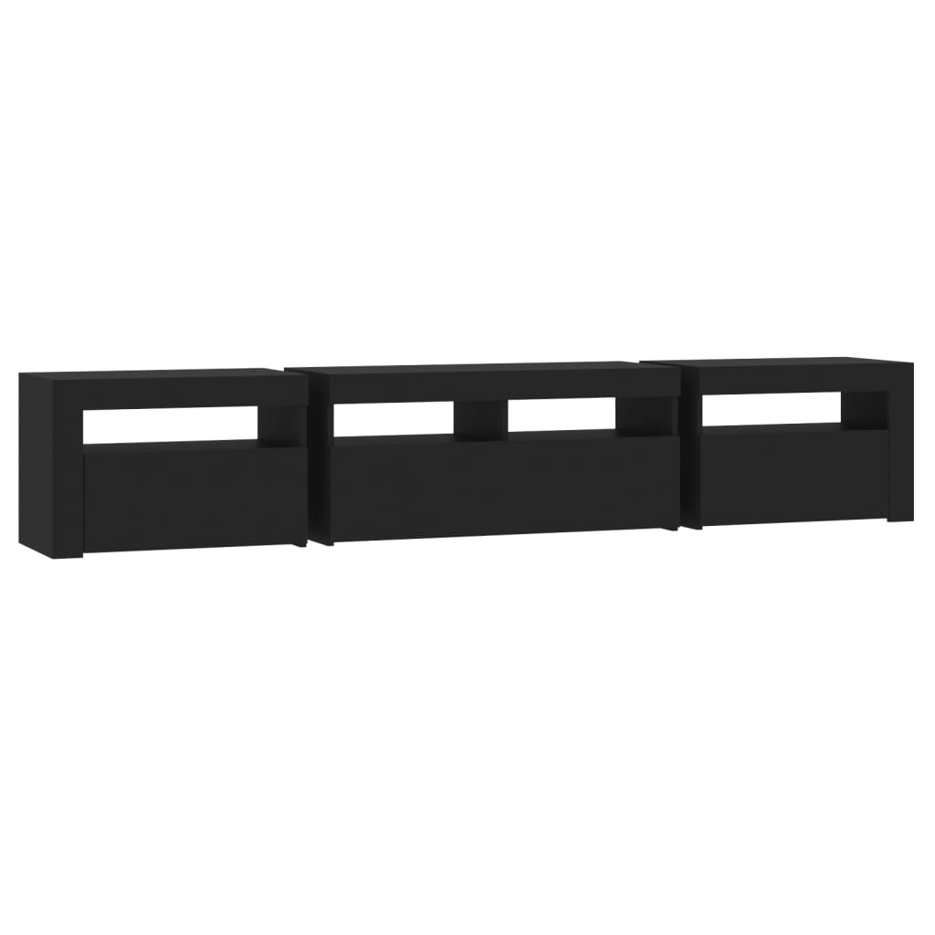 Έπιπλο Τηλεόρασης με LED Μαύρο 210x35x40 εκ.